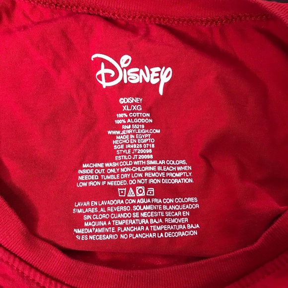 Women’s Red Mickey Mouse T Shirt XL Double Printed Tee -H1 - Picture 5 of 6